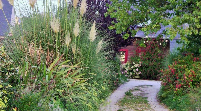 A Long and Narrow Front Garden Framing an Alley